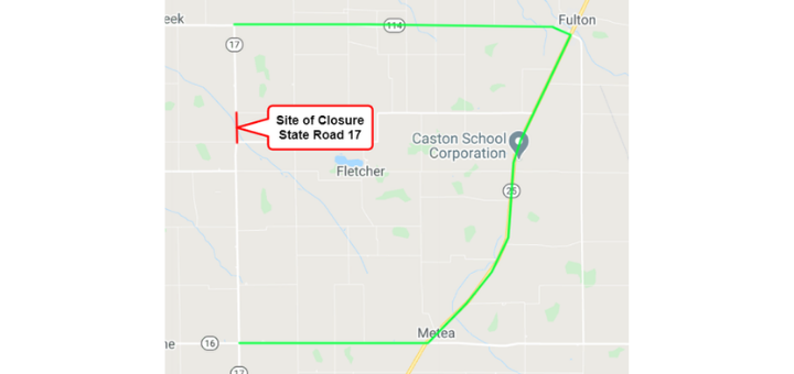 Thumbnail for the post titled: Bridge project to close State Road 17 over Grassy Creek in Fulton County from Sept. 8-early Nov. 2020