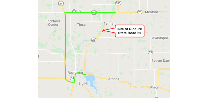 Thumbnail for the post titled: State Road 25 in Fulton County to be closed for pipe replacement Sept. 8 – late Oct. 2020