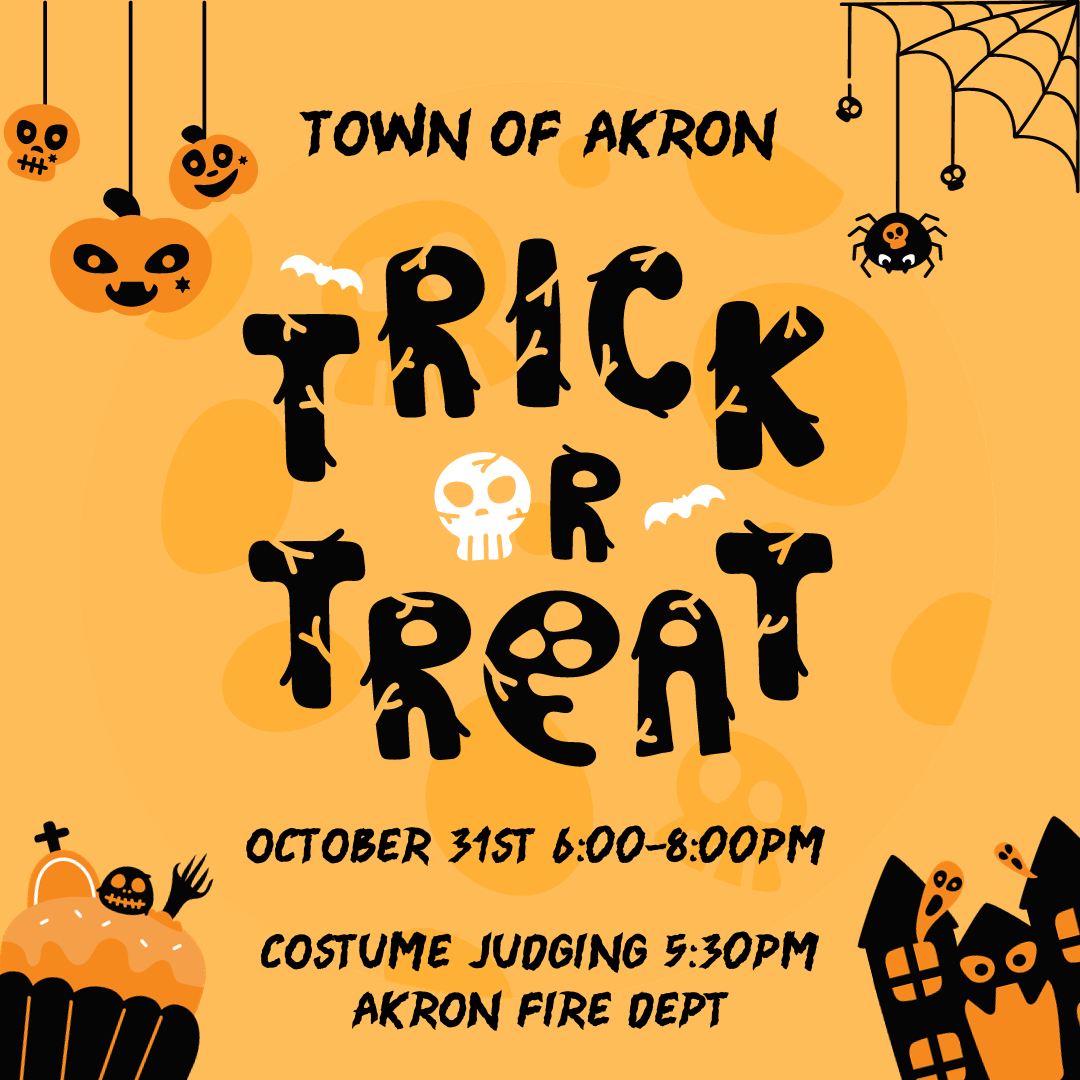 Town of Akron Costume Judging and Trick or Treat Fulton County Calendar